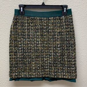 Kate Spade Green Tweed Mini Skirt
